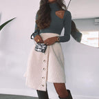 Kelly חצאית מיני דמוי פררוה