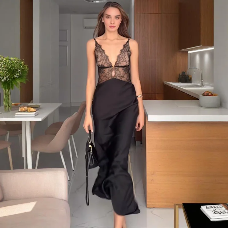 שמלת צווארון וי אופנתית