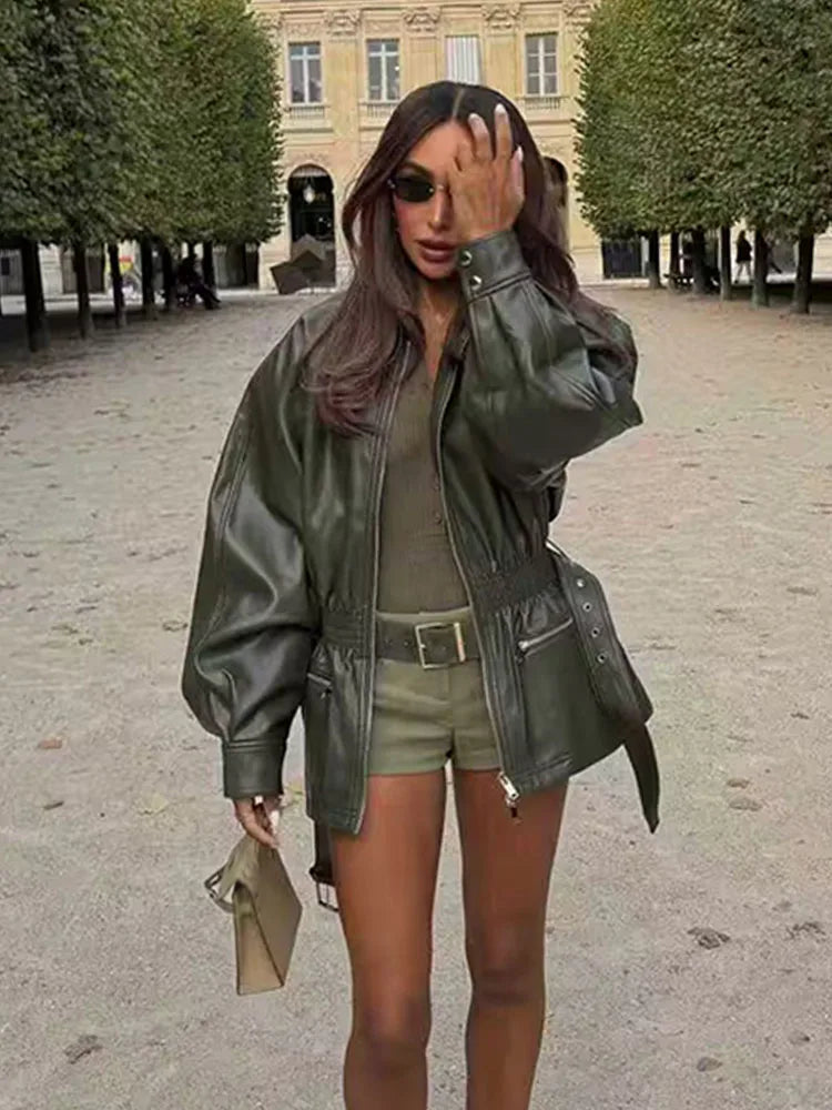 מעיל דמוי עור קלאסי