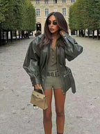 מעיל דמוי עור קלאסי