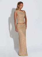 סט טופ וחצאית אלגנט