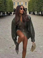 מעיל דמוי עור קלאסי