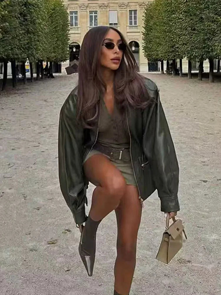 מעיל דמוי עור קלאסי