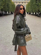 מעיל דמוי עור קלאסי