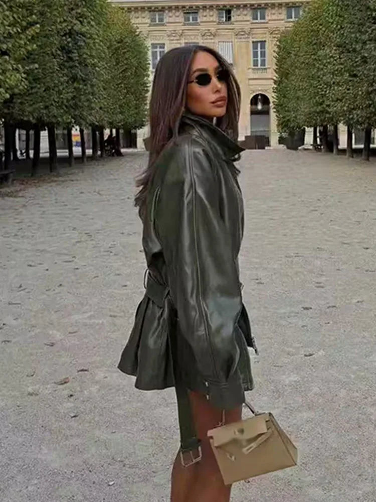 מעיל דמוי עור קלאסי